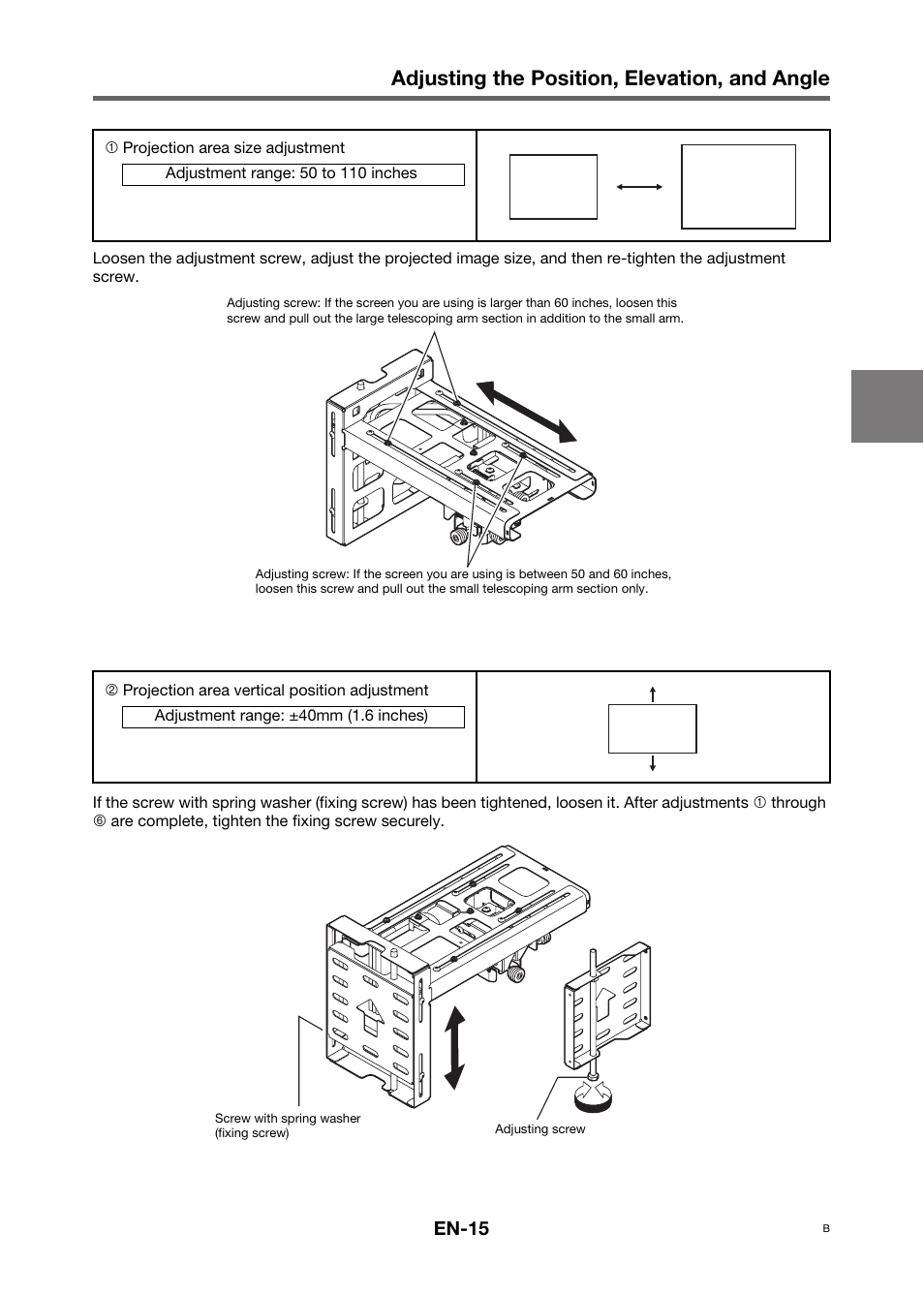 Adjusting the position, elevation, and angle, En-15 | Casio YM-80 User Manual | Page 16 / 21