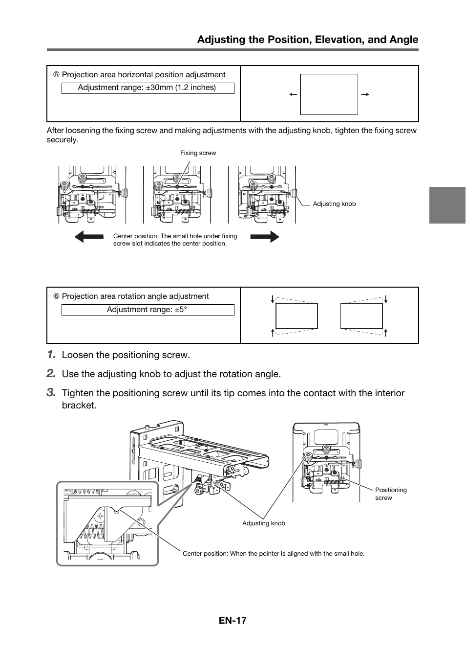 Adjusting the position, elevation, and angle | Casio YM-80 User Manual | Page 18 / 21