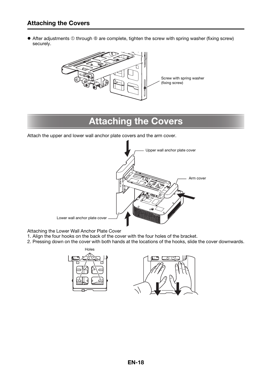 Attaching the covers | Casio YM-80 User Manual | Page 19 / 21