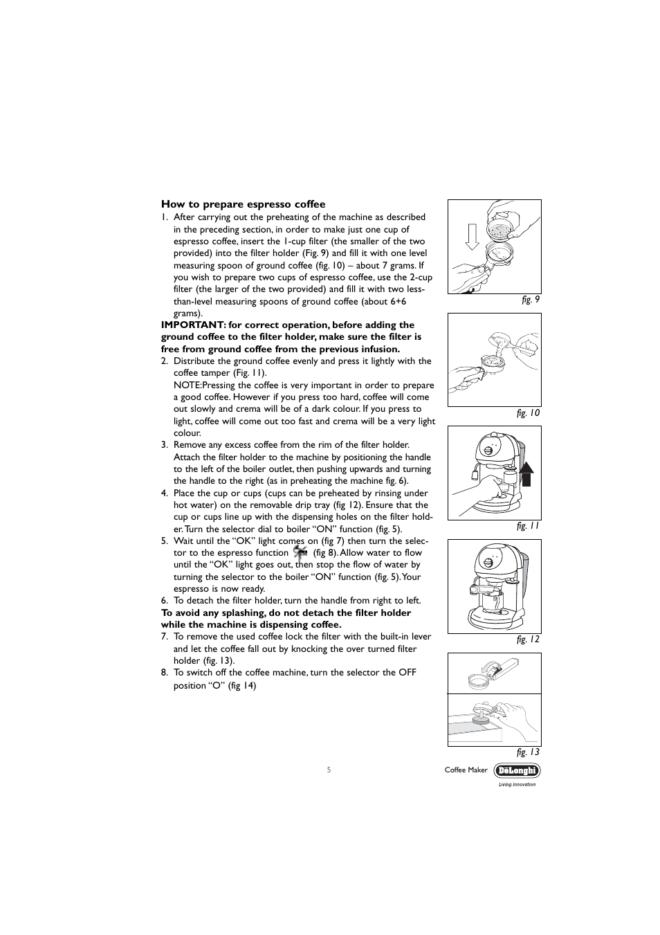 DeLonghi EC190 User Manual | Page 5 / 12