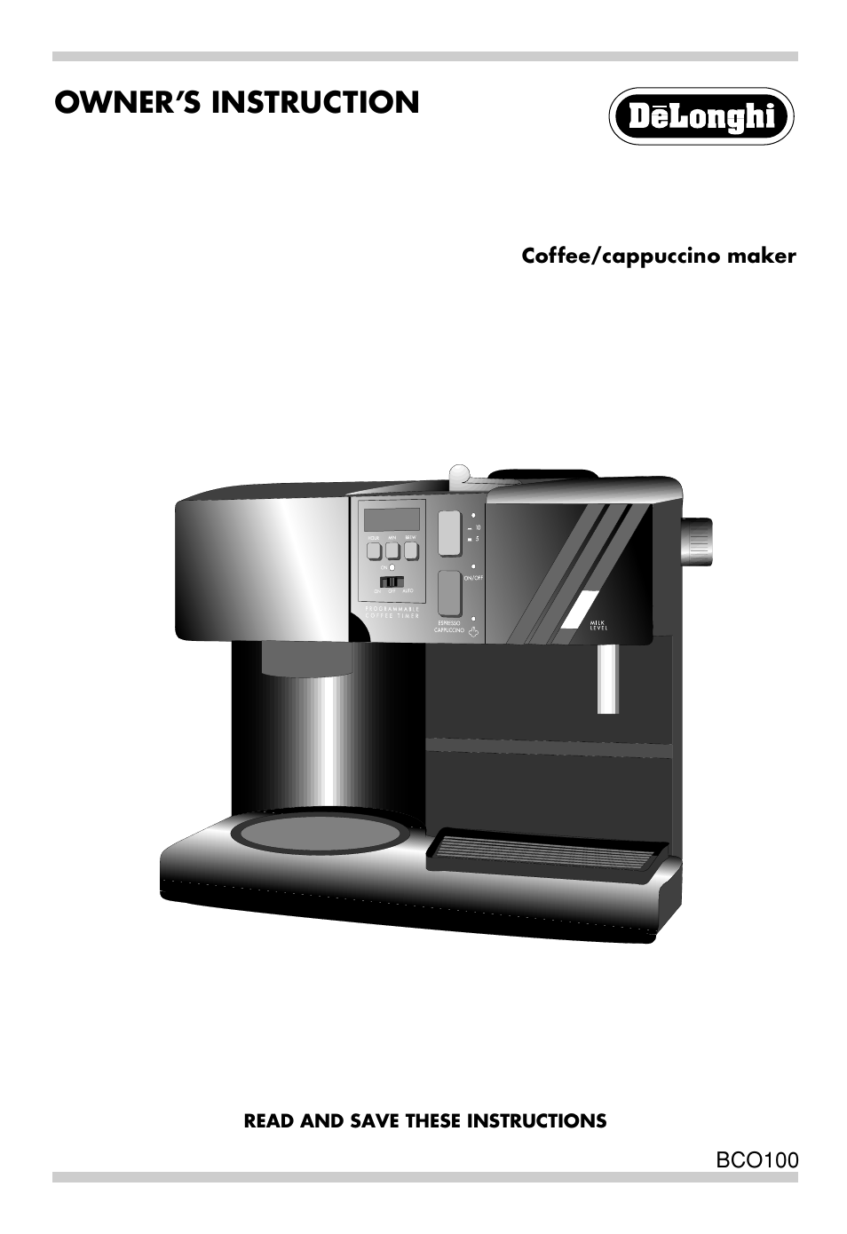 DeLonghi BCO100 User Manual | 15 pages