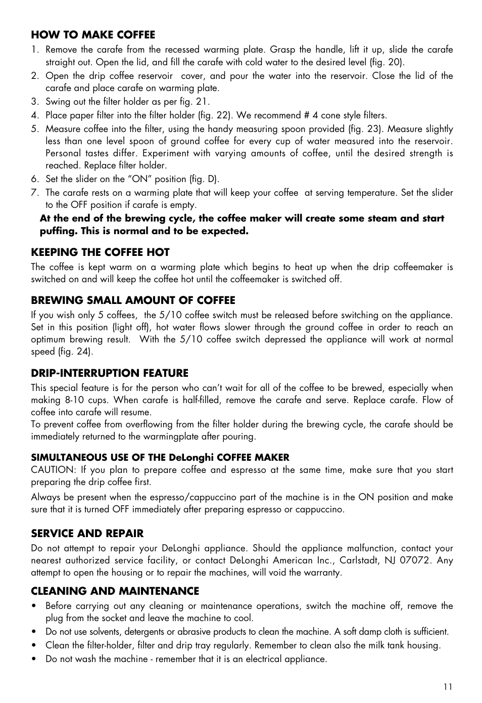 DeLonghi BCO100 User Manual | Page 11 / 15