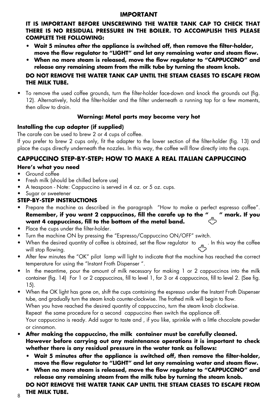 DeLonghi BCO100 User Manual | Page 8 / 15