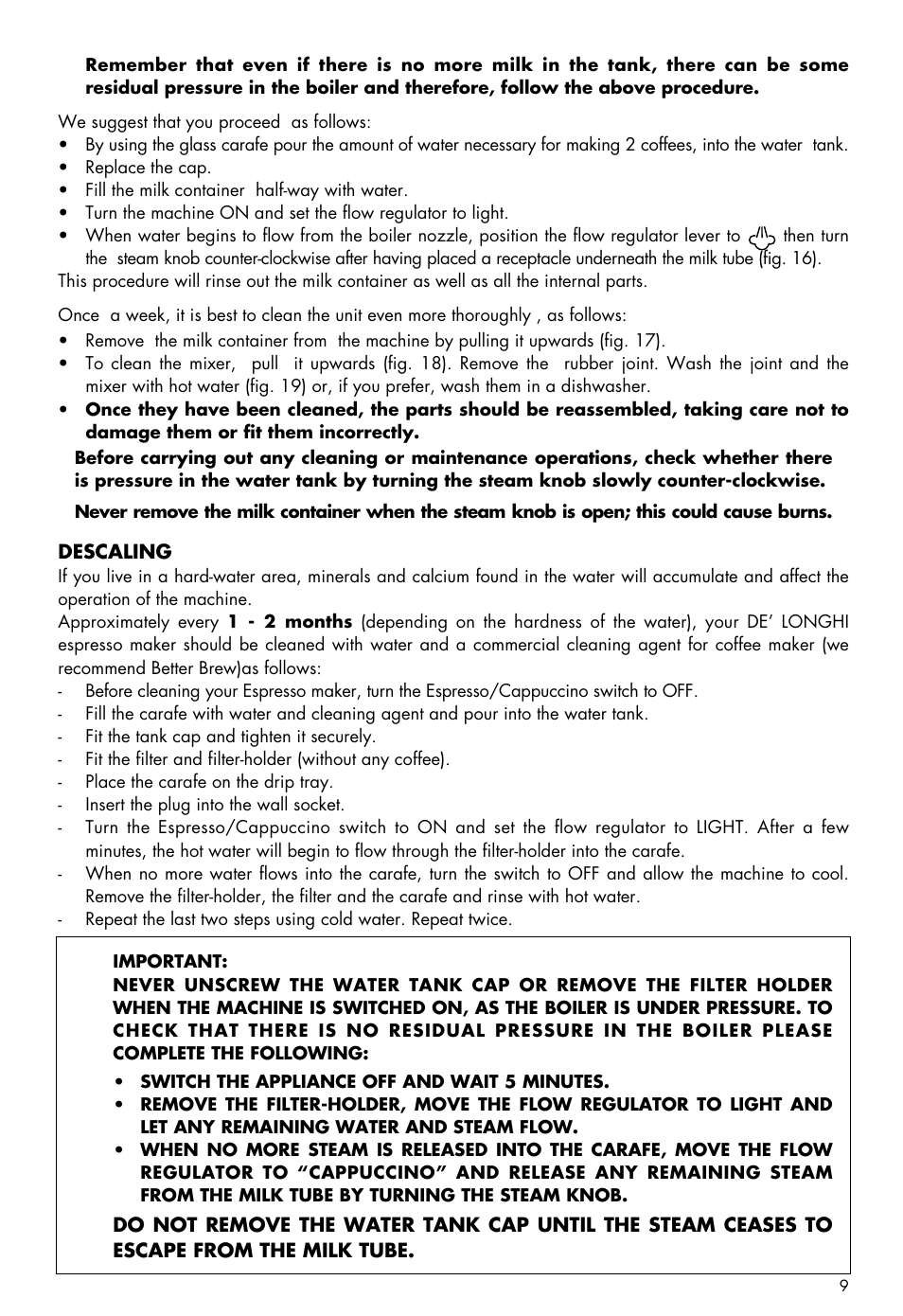 DeLonghi BCO100 User Manual | Page 9 / 15
