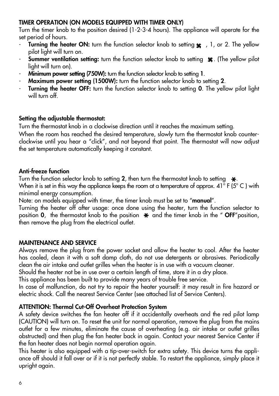 DeLonghi DUH1000 User Manual | Page 6 / 7