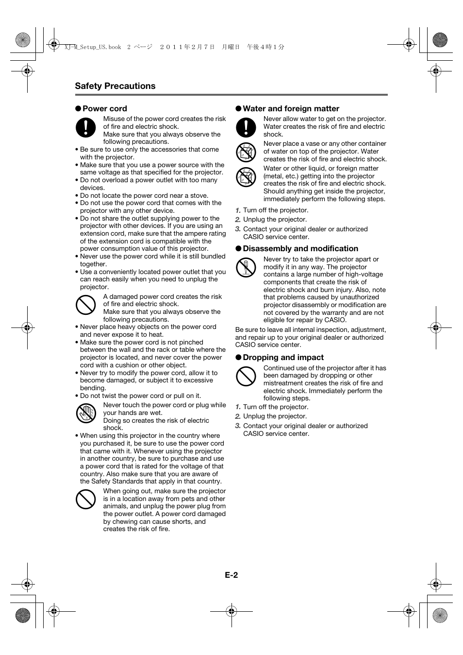 Casio XJ-M140 (A9****) Fonctionnement de base User Manual | Page 4 / 72