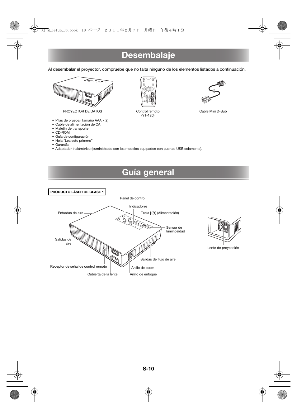 Desembalaje, Guía general | Casio XJ-M140 (A9****) Fonctionnement de base User Manual | Page 56 / 72