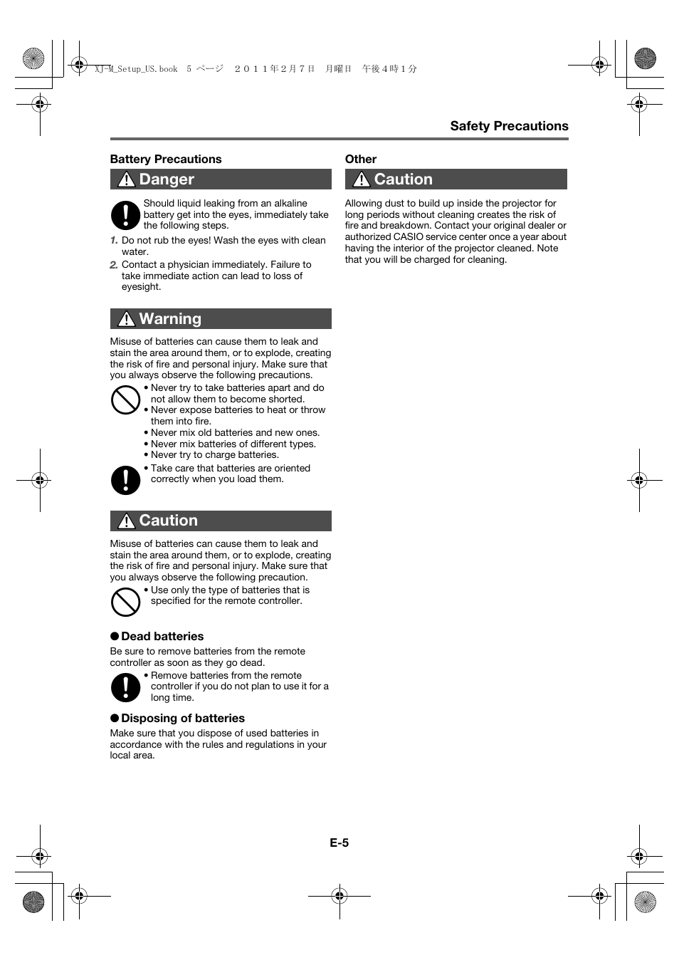 Casio XJ-M140 (A9****) Fonctionnement de base User Manual | Page 7 / 72
