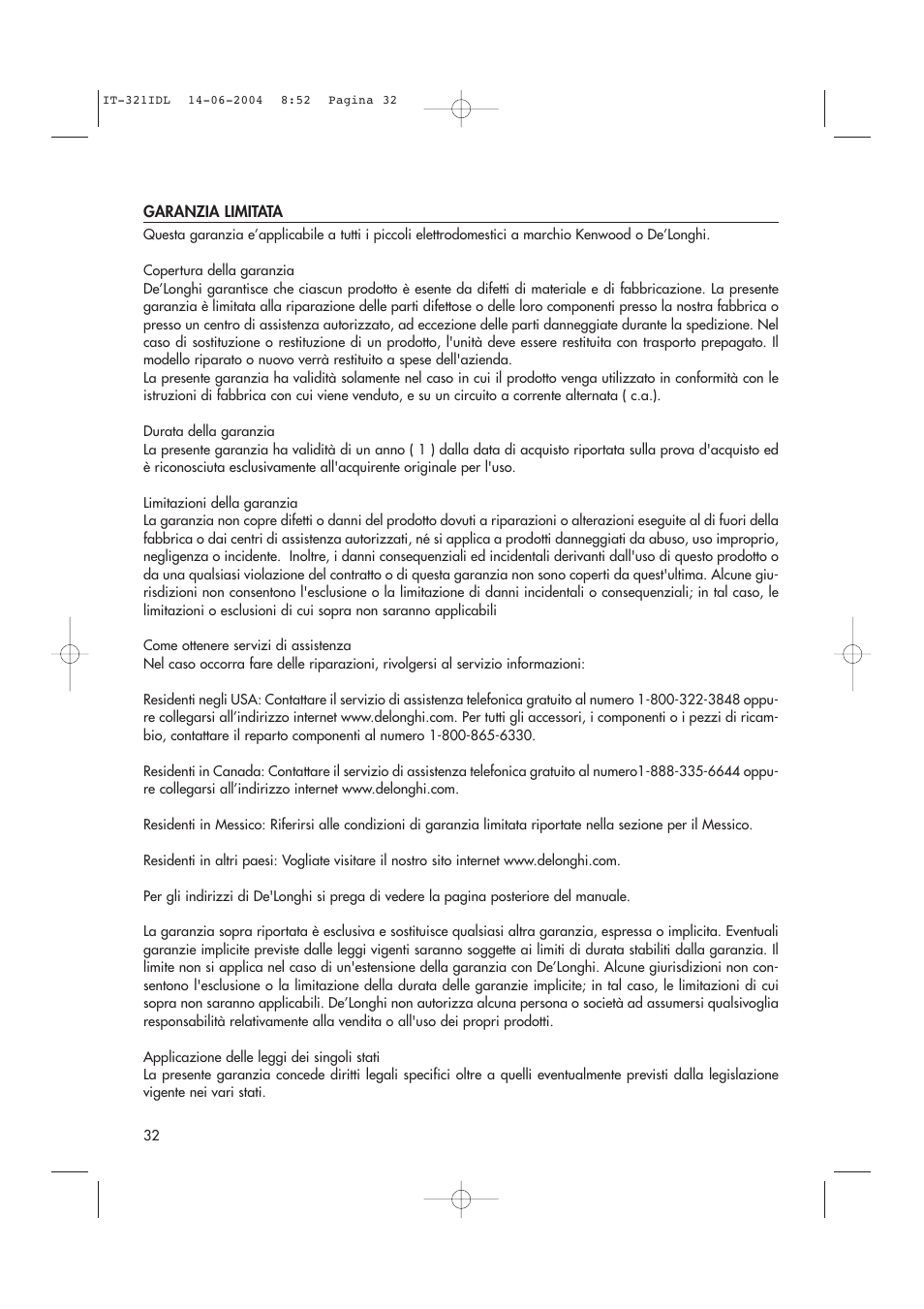DeLonghi D14427DZ User Manual | Page 32 / 34