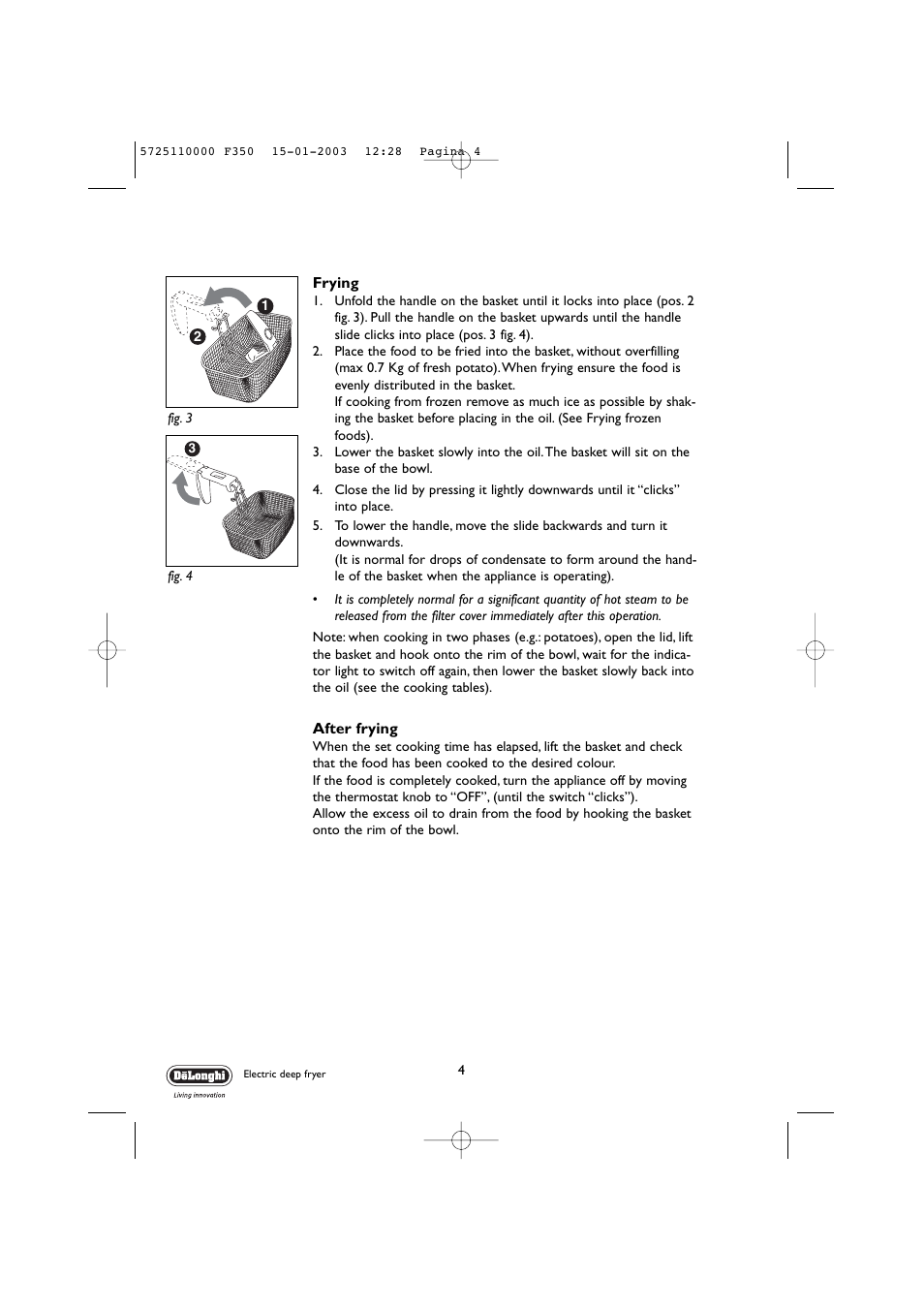DeLonghi 5725110000 F350 User Manual | Page 4 / 13