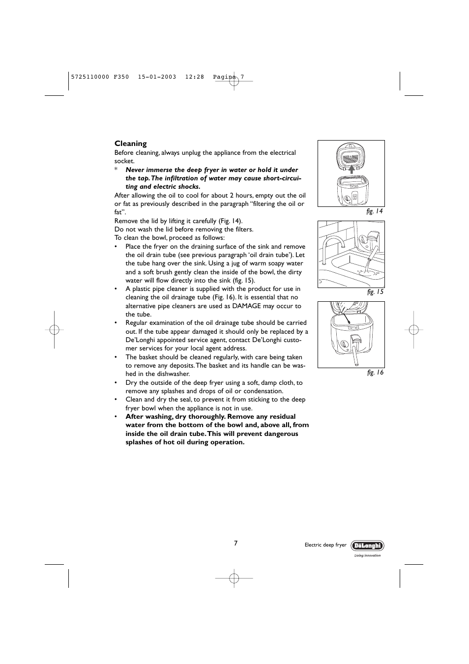 DeLonghi 5725110000 F350 User Manual | Page 7 / 13
