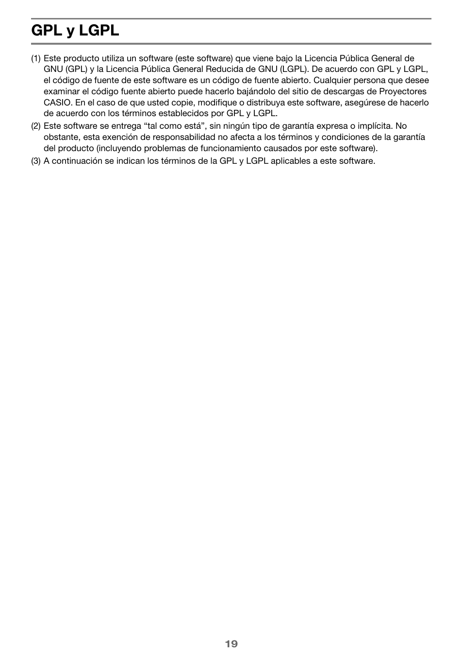 Gpl y lgpl | Casio YA-S10 User Manual | Page 19 / 34