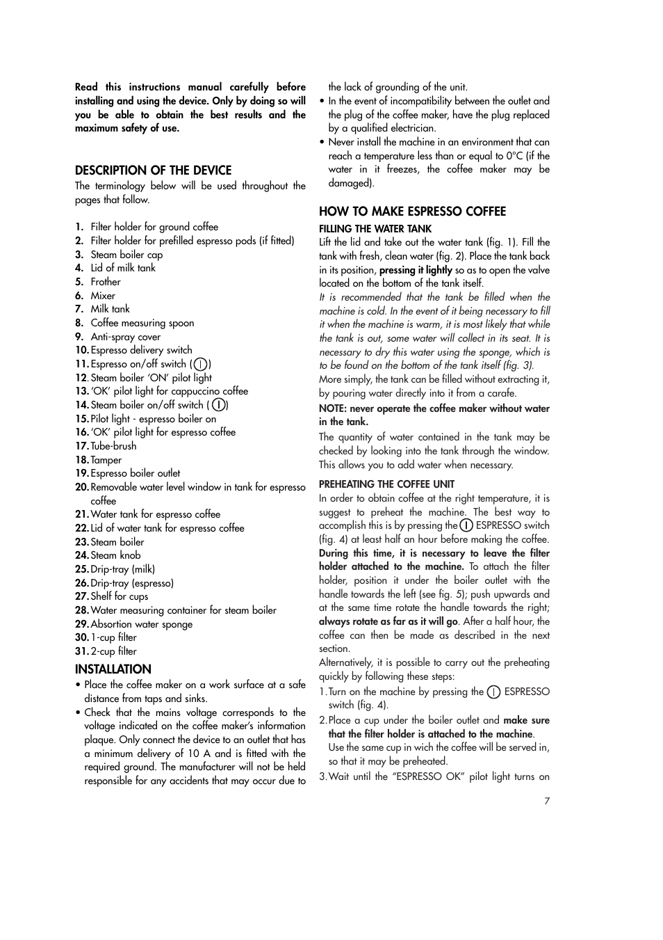 DeLonghi BAR50 User Manual | Page 7 / 12