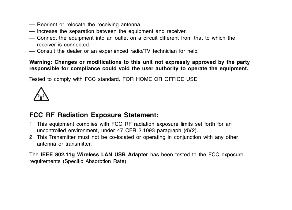 Fcc rf radiation exposure statement | Casio YW-2L Basic Operations User Manual | Page 17 / 19