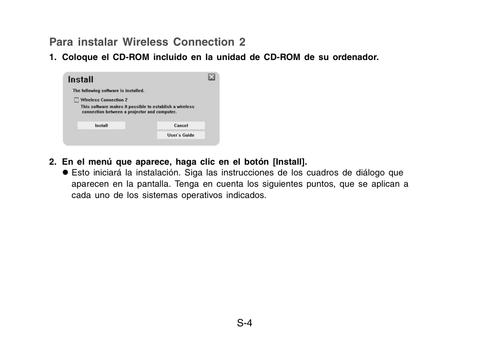 Para instalar wireless connection 2 | Casio YW-2L Operaciones básicas User Manual | Page 6 / 17