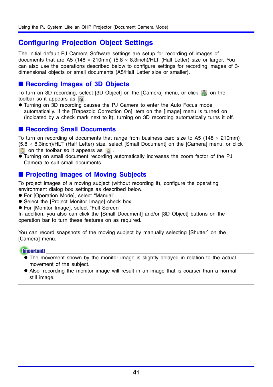 Configuring projection object settings | Casio YC-430 User Manual | Page 41 / 146
