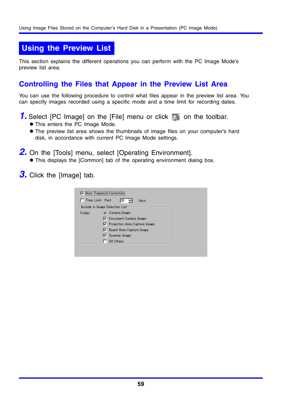 Using the preview list, D “using the preview list | Casio YC-430 User Manual | Page 59 / 146