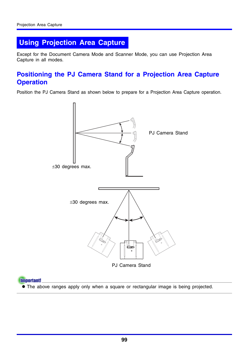 Using projection area capture | Casio YC-430 User Manual | Page 99 / 146