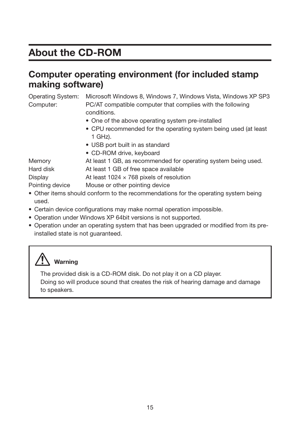 About the cd-rom | Casio STC-U10 User Manual | Page 16 / 50