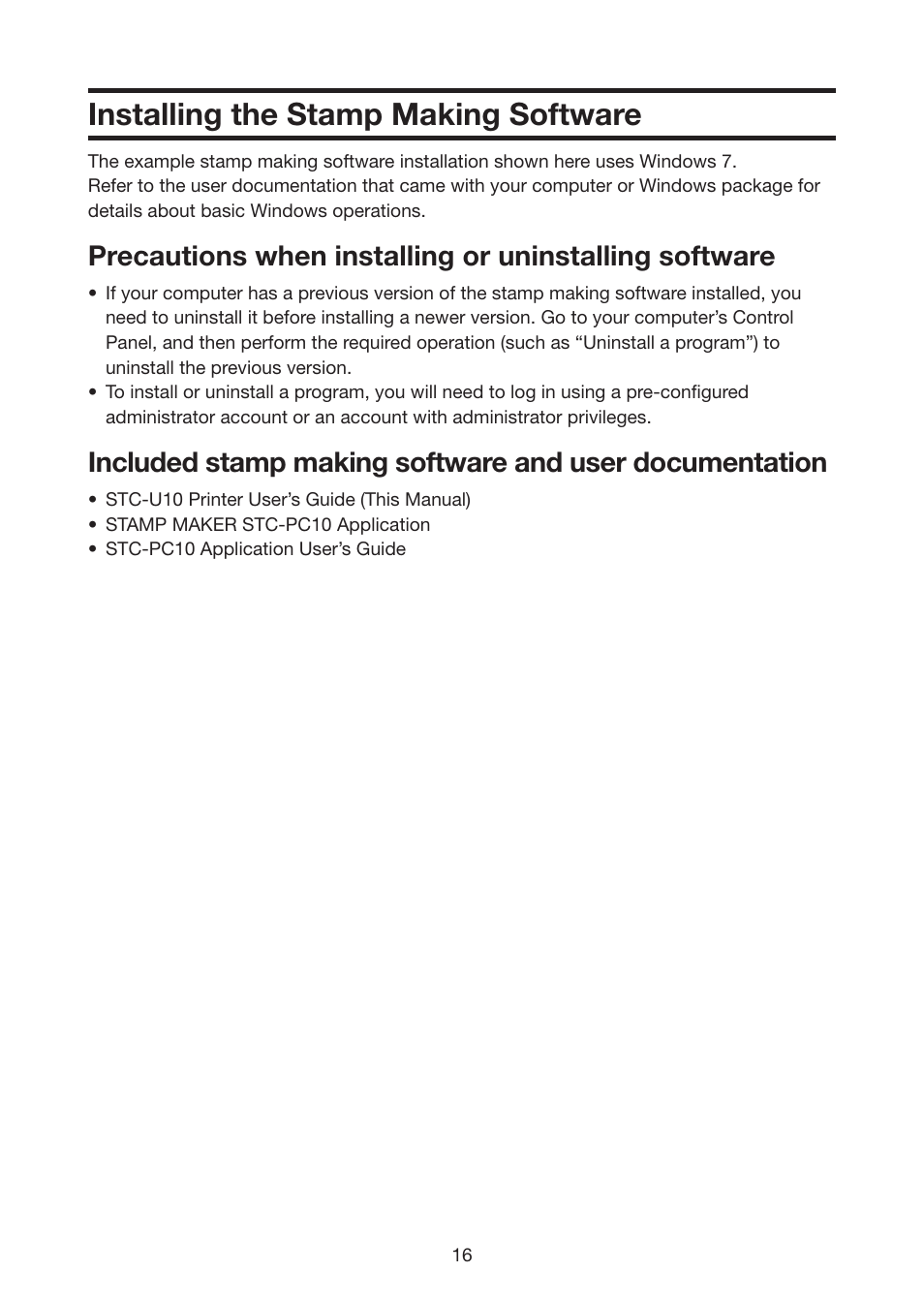 Installing the stamp making software | Casio STC-U10 User Manual | Page 17 / 50
