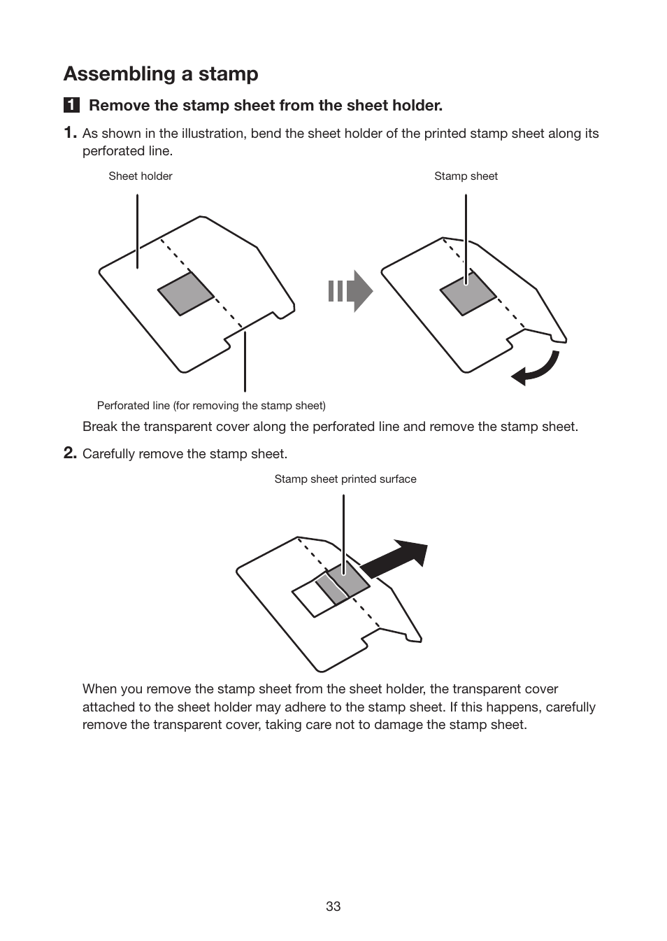 Assembling a stamp | Casio STC-U10 User Manual | Page 34 / 50