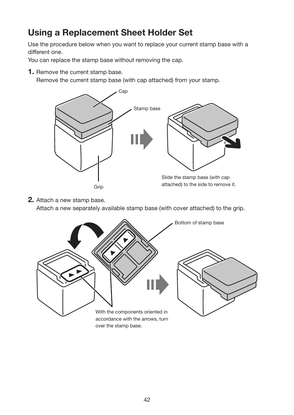 Using a replacement sheet holder set | Casio STC-U10 User Manual | Page 43 / 50