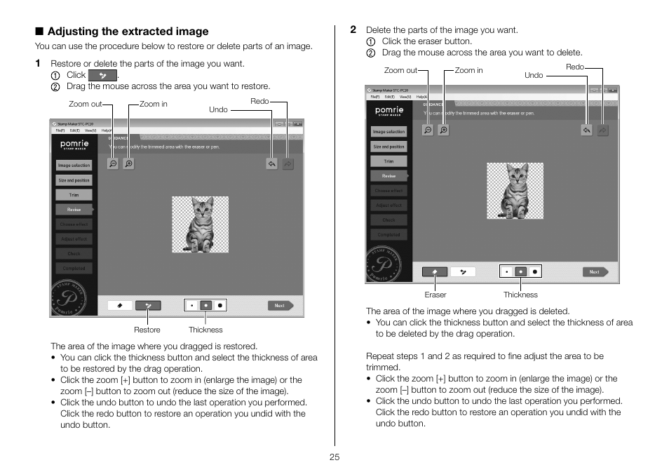 Adjusting the extracted image | Casio STC-PC10 User Manual | Page 27 / 55