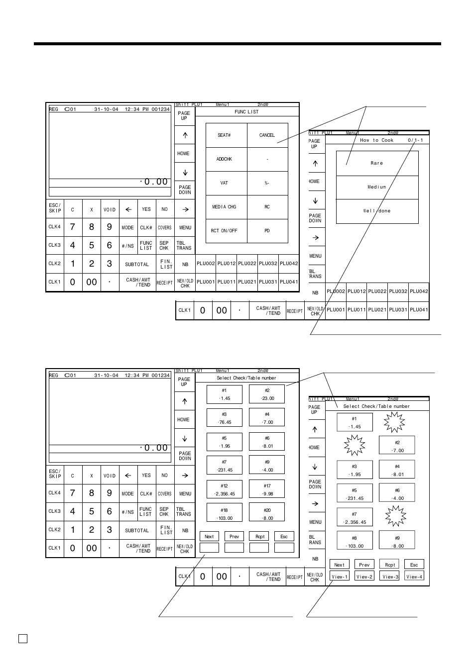 Introducing qt-6000, Keyboard part with pop-up window, List pop-up window | Check number pop-up window, Staydown counters, Keys of the list | Casio QT-6000 User Manual | Page 18 / 104