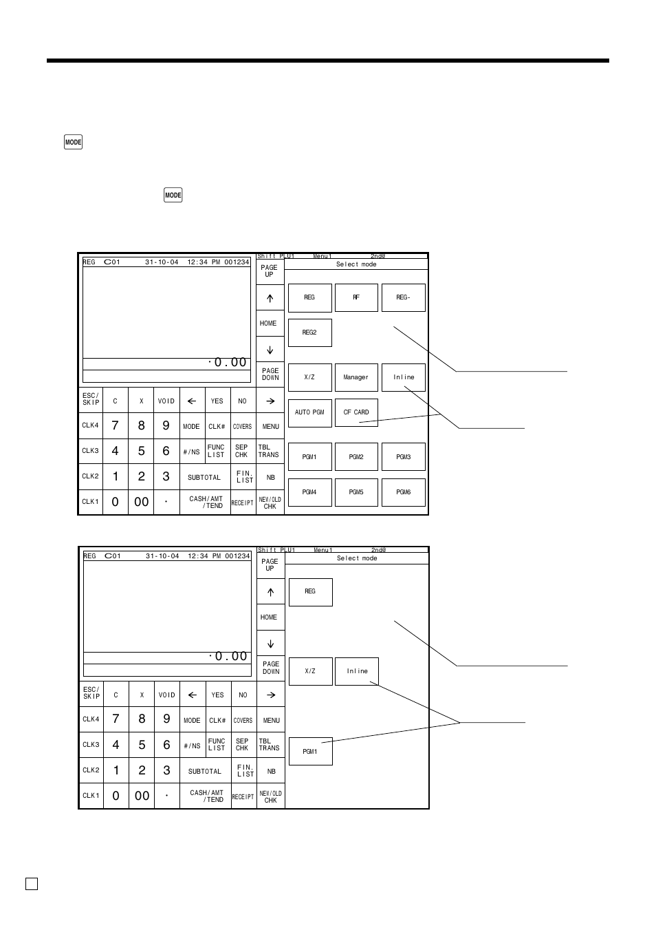 Basic operations and setups, Mode change, Mode pop-up window | When you press the, Mode pop-up window mode icons | Casio QT-6000 User Manual | Page 24 / 104