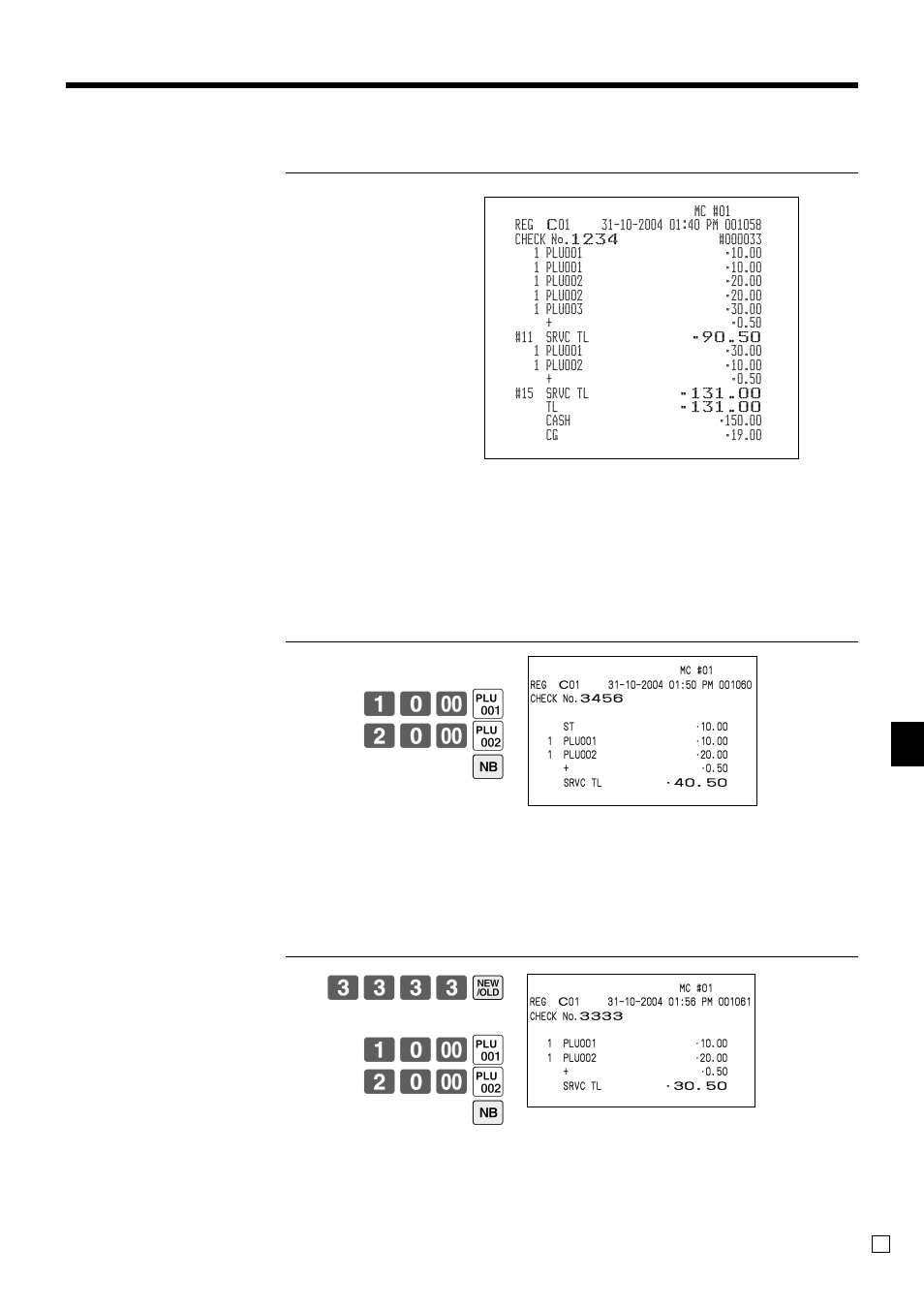 Ad v anced operations, ( 20- ) s, New/old check key operation | Qt-6000 user’s manual | Casio QT-6000 User Manual | Page 51 / 104