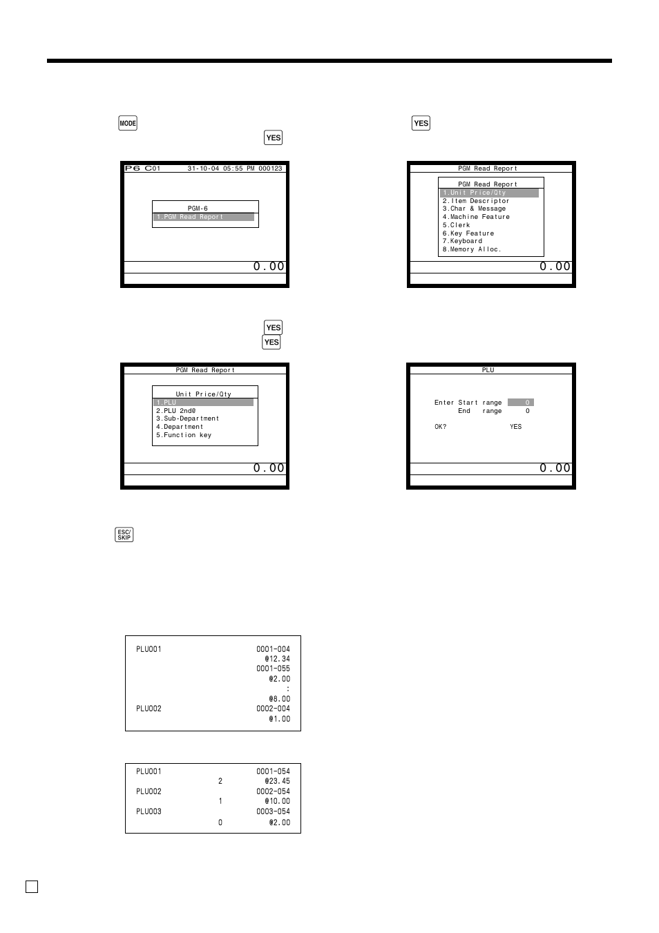 Advanced operations, Procedure, Report example | Unit price and quantity | Casio QT-6000 User Manual | Page 90 / 104