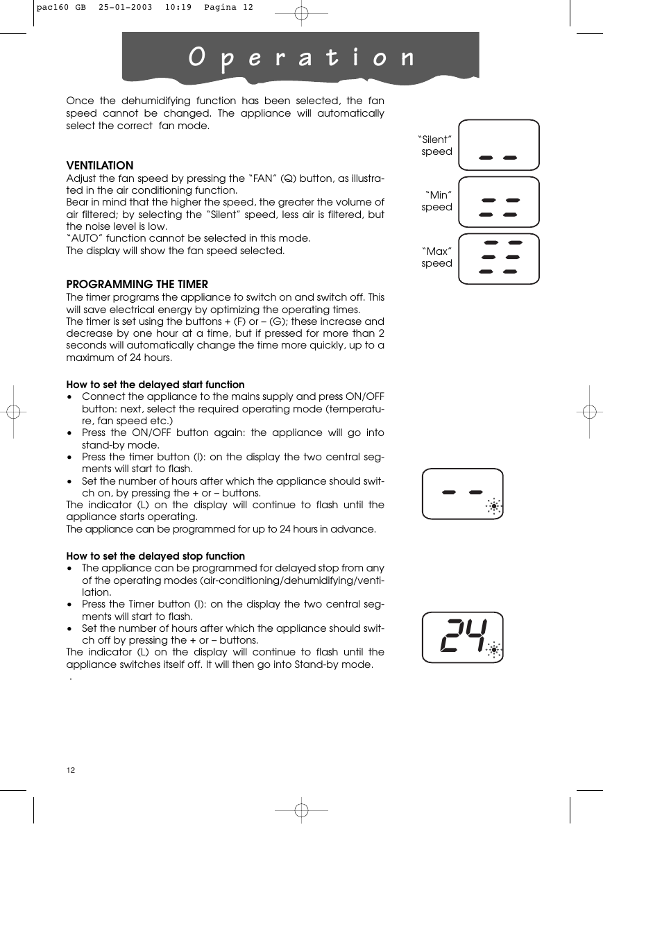 DeLonghi Pinguino PAC 160 User Manual | Page 12 / 18