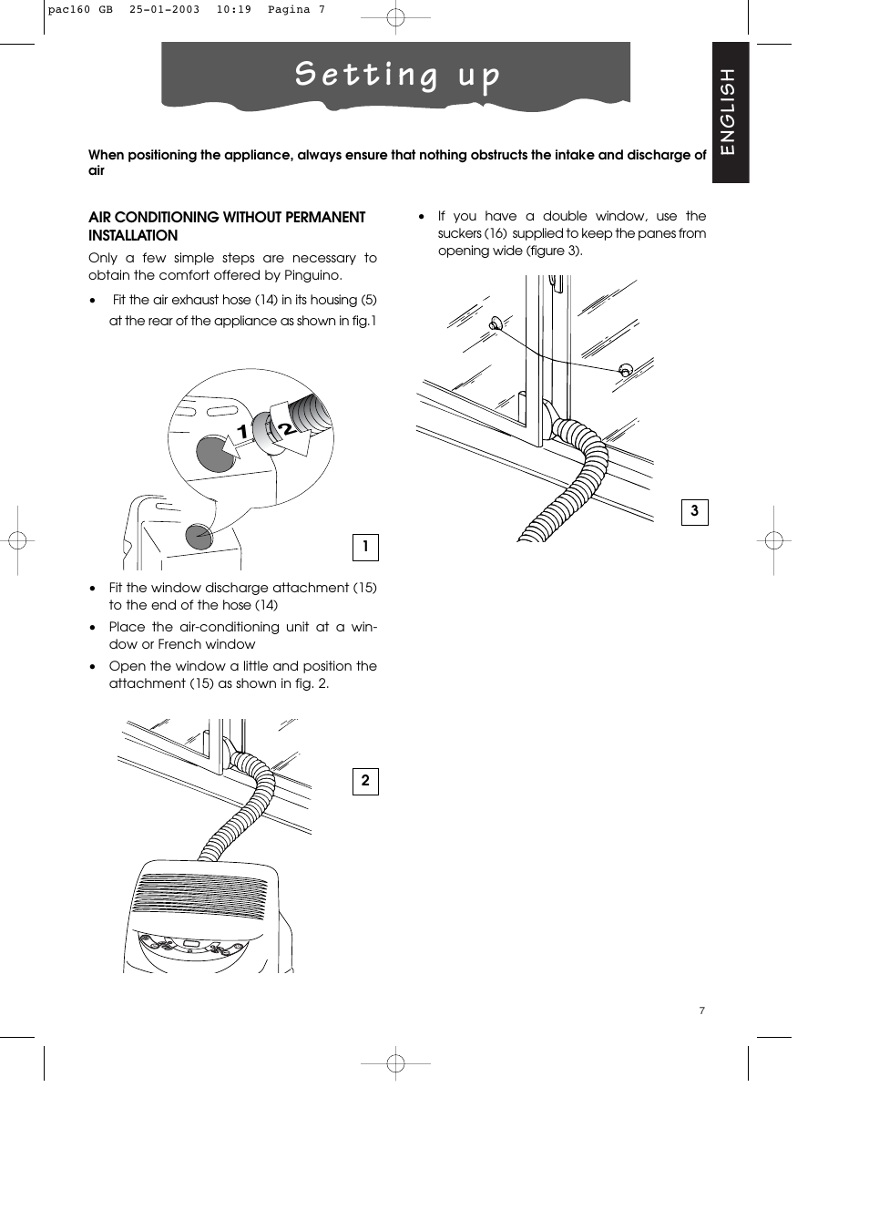 English | DeLonghi Pinguino PAC 160 User Manual | Page 7 / 18