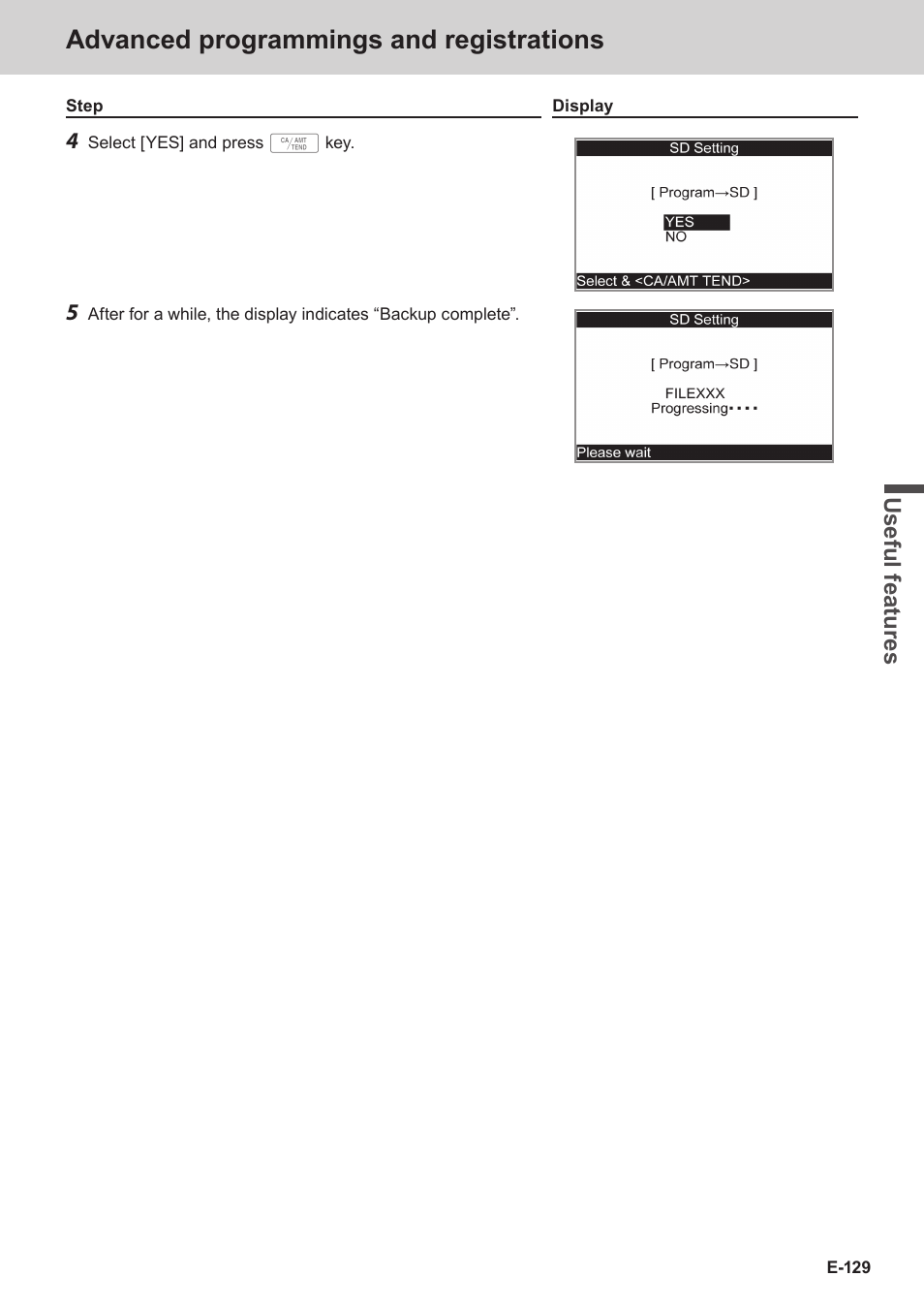 Advanced programmings and registrations | Casio SE-C3500 Manual User Manual | Page 129 / 136