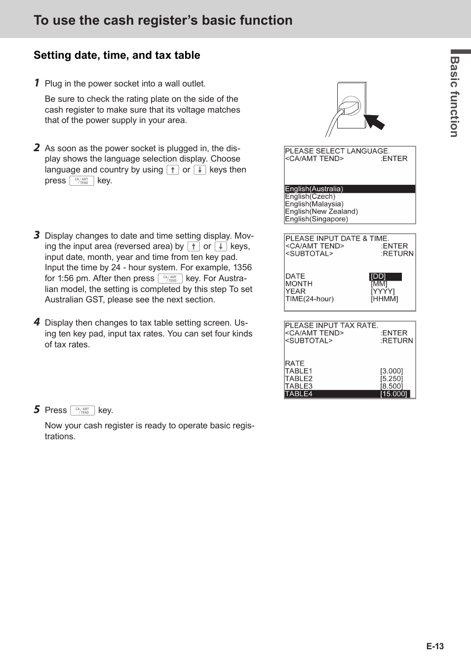 Bas ic fu nc tion | Casio SE-C3500 Manual User Manual | Page 13 / 136