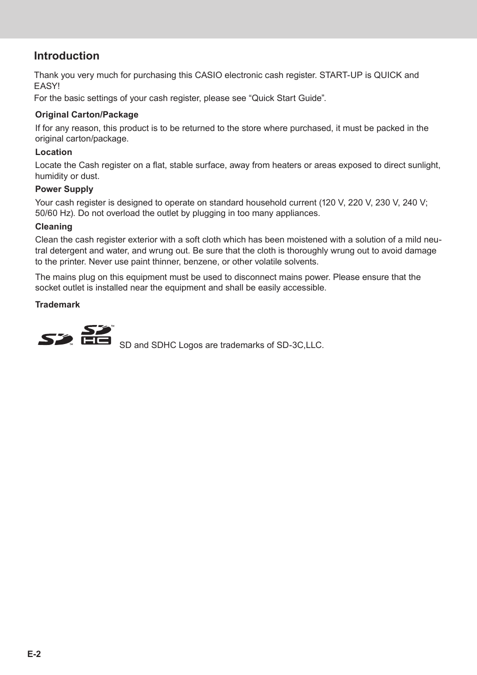 Introduction | Casio SE-C3500 Manual User Manual | Page 2 / 136