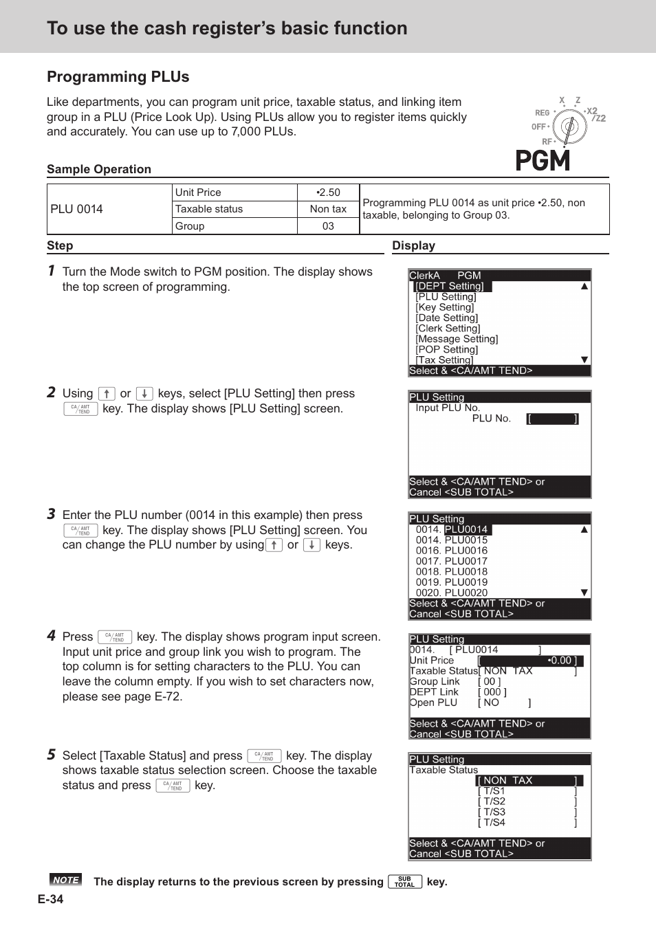 Programming plus | Casio SE-C3500 Manual User Manual | Page 34 / 136