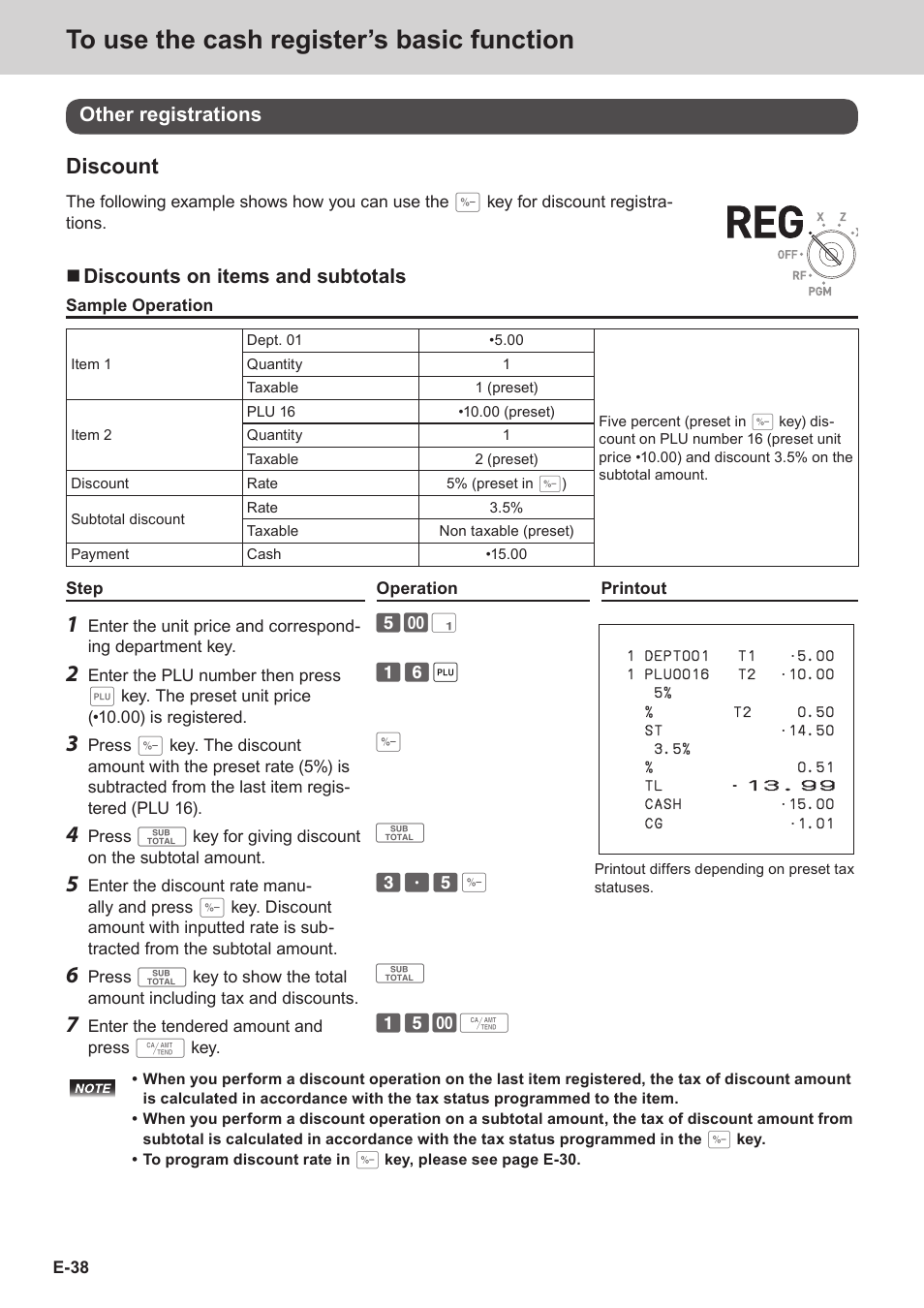 Discount | Casio SE-C3500 Manual User Manual | Page 38 / 136