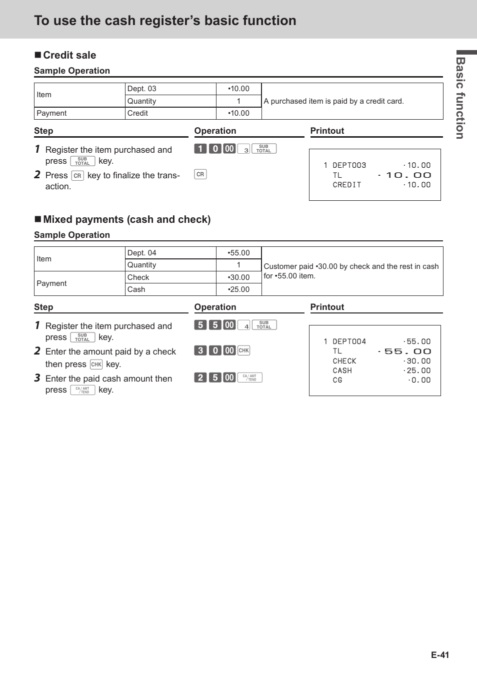 Bas ic fu nc tion | Casio SE-C3500 Manual User Manual | Page 41 / 136