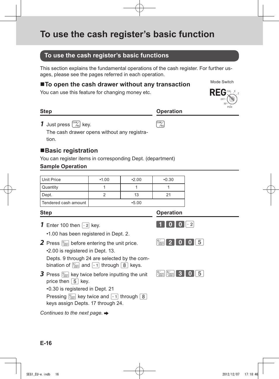 Basic registration | Casio SE-G1 User Manual | Page 16 / 76