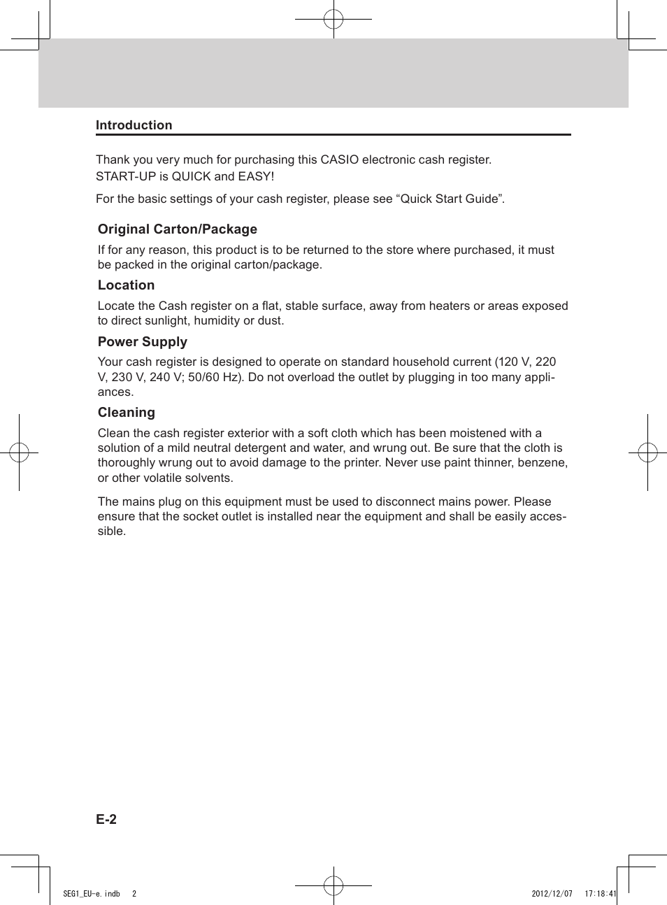 Casio SE-G1 User Manual | Page 2 / 76