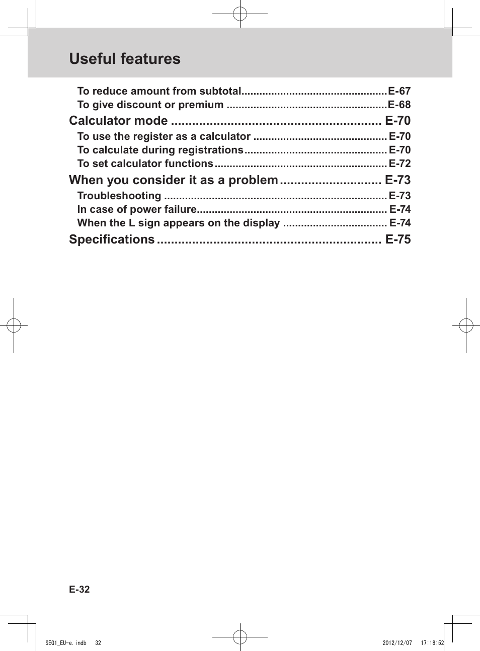 Useful features | Casio SE-G1 User Manual | Page 32 / 76