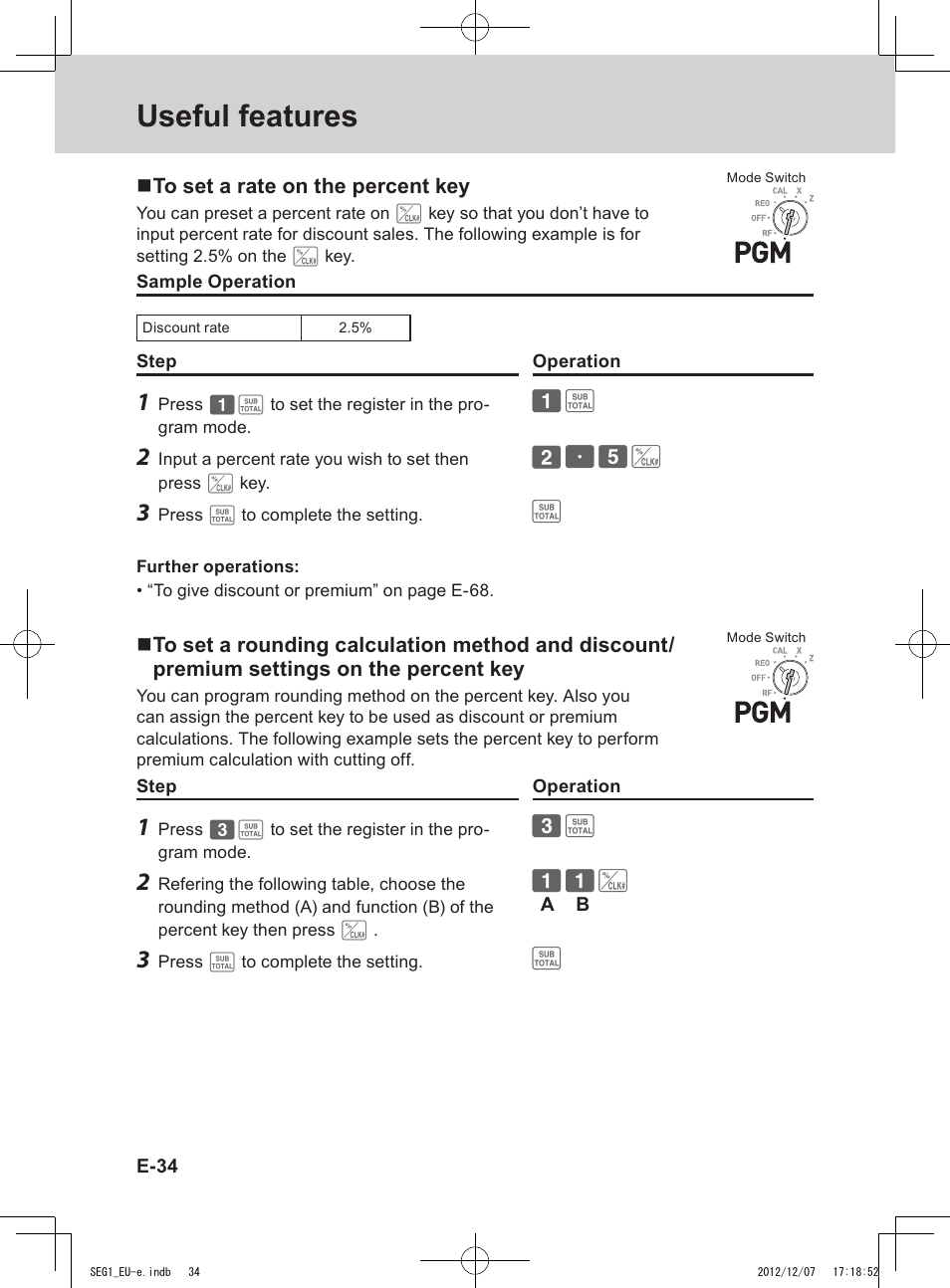 Useful features | Casio SE-G1 User Manual | Page 34 / 76