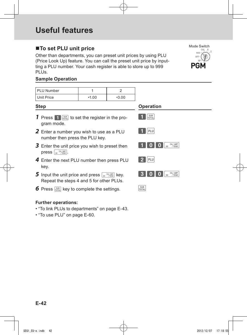 Useful features | Casio SE-G1 User Manual | Page 42 / 76