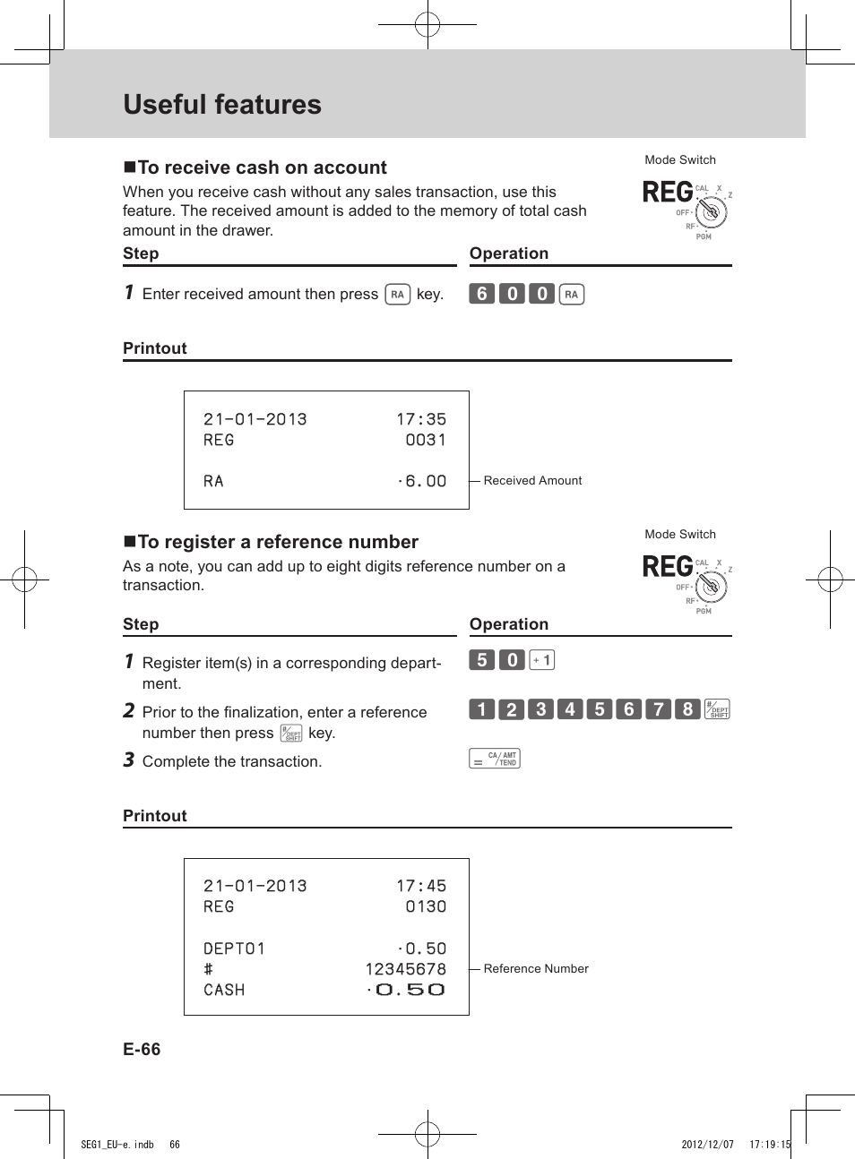 Useful features | Casio SE-G1 User Manual | Page 66 / 76