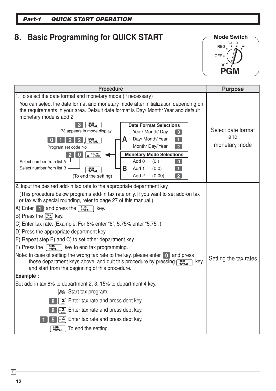 Basic programming for quick start | Casio SE-S10 Manual User Manual | Page 12 / 48