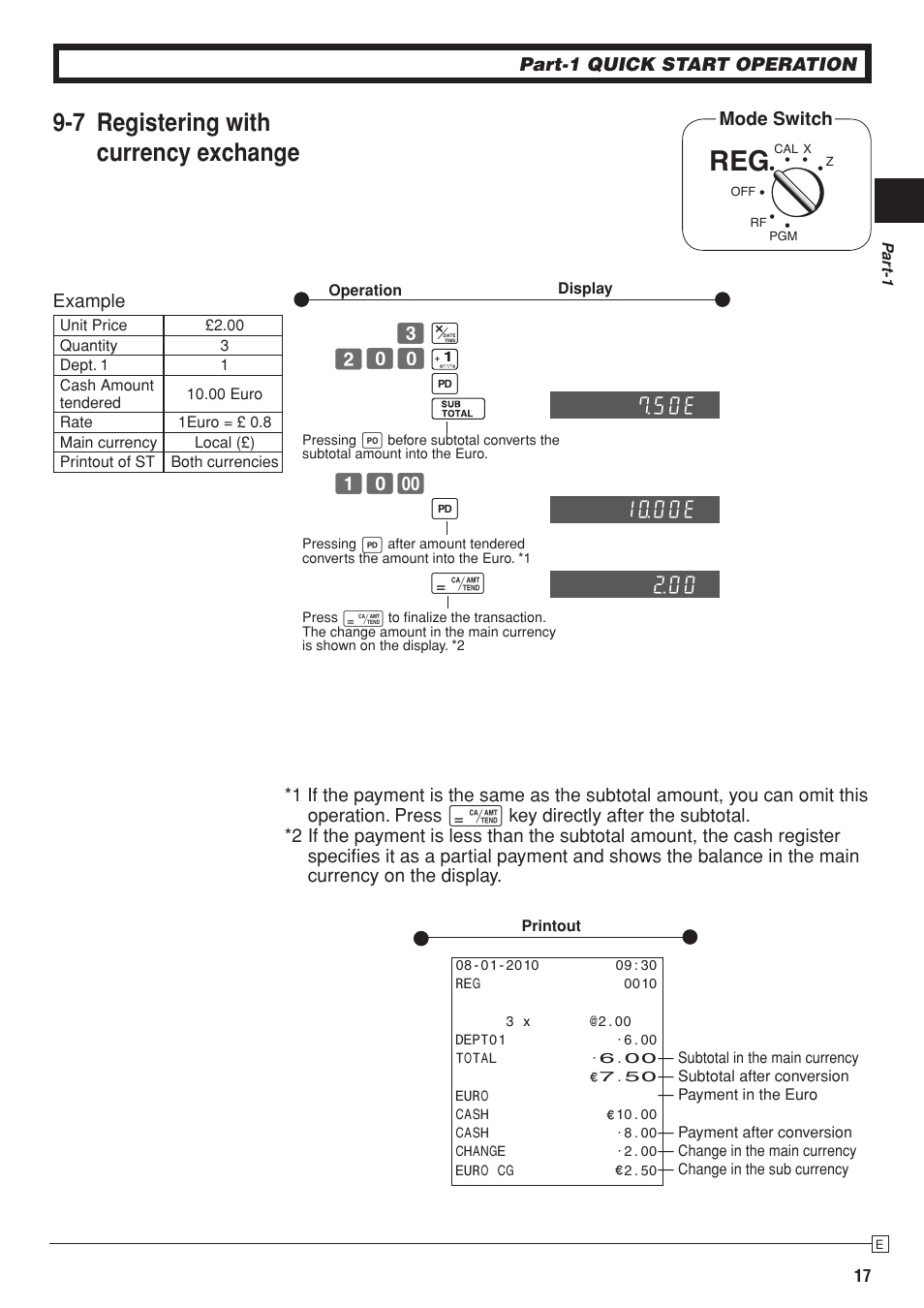 7 registering with currency exchange | Casio SE-S10 Manual User Manual | Page 17 / 48