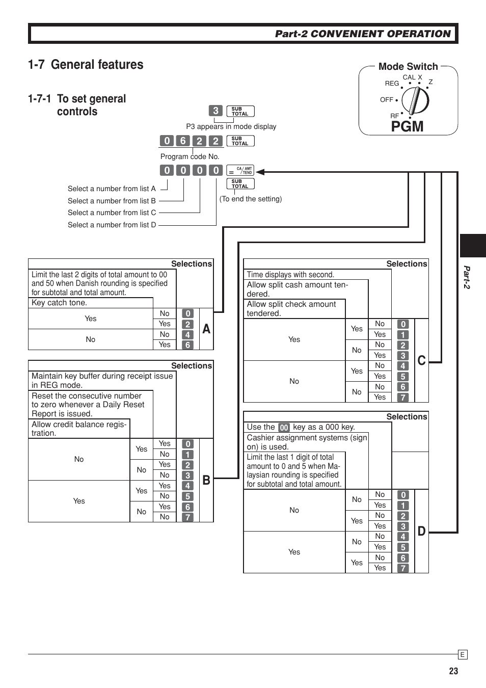 7 general features, 7-1 to set general controls | Casio SE-S10 Manual User Manual | Page 23 / 48