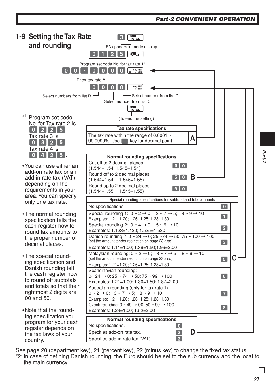 9 setting the tax rate and rounding | Casio SE-S10 Manual User Manual | Page 27 / 48