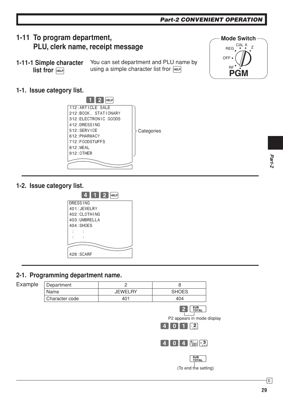 11-1 simple character list fror | Casio SE-S10 Manual User Manual | Page 29 / 48